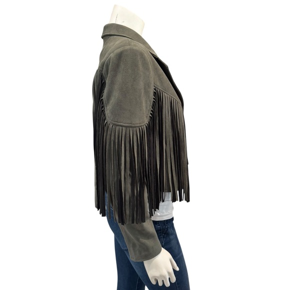 Faux Suede Leather Fringe Jacket - Picture 9 of 15